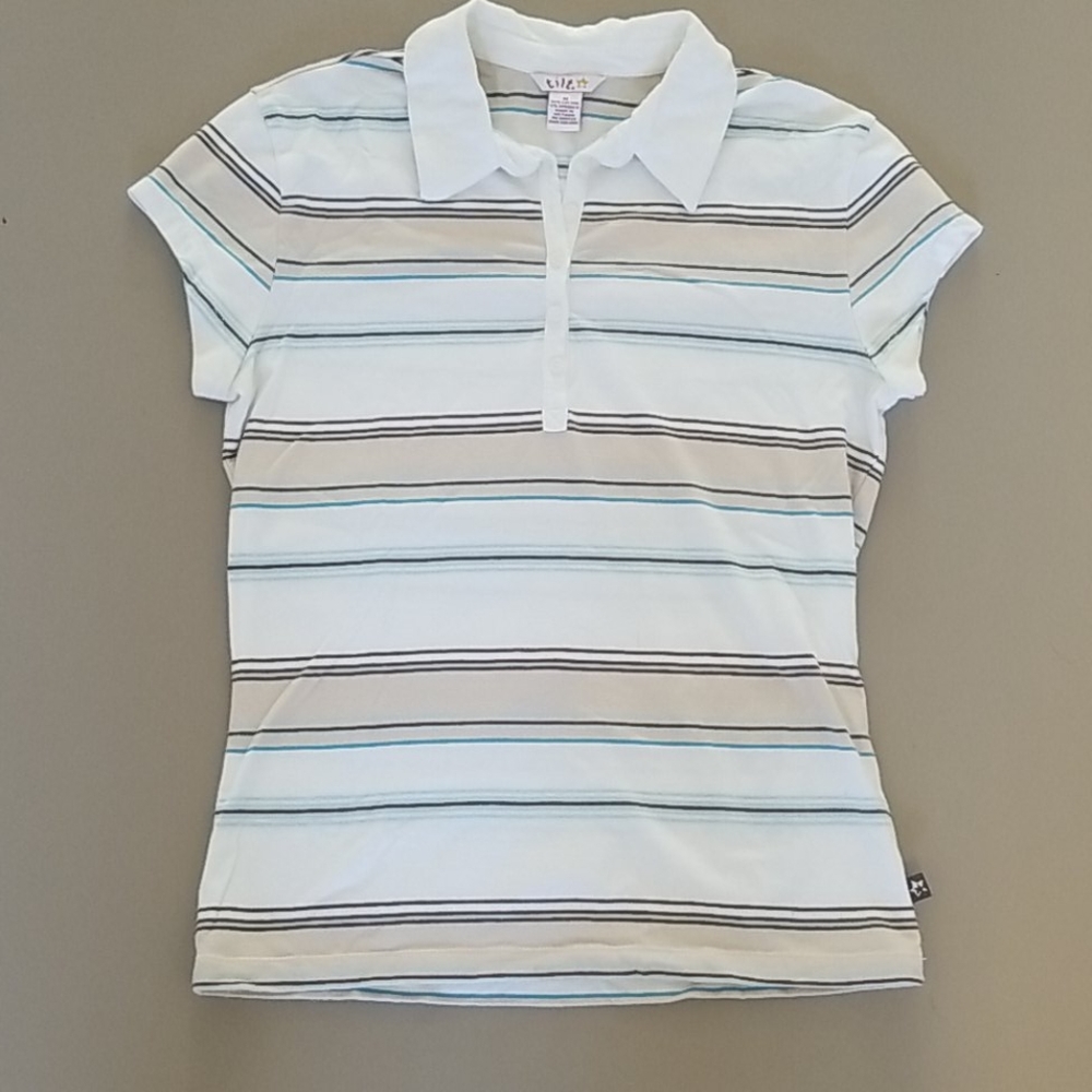 Tilt☆ striped collared shirt